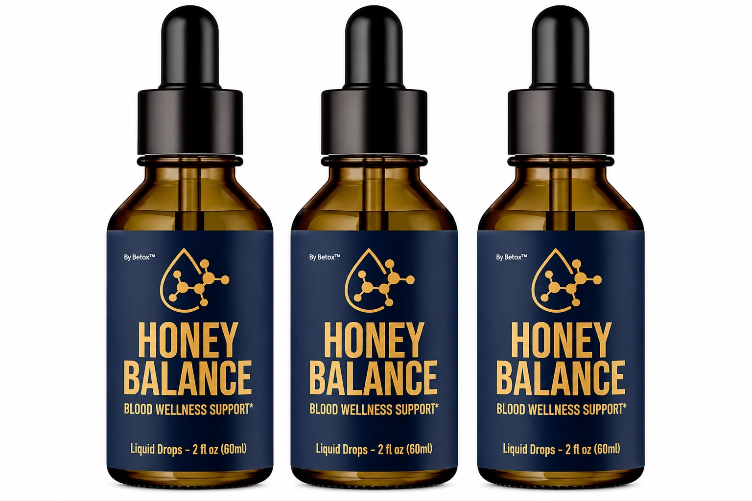 HoneyBalance™ blood wellness support drops — 3 bottles